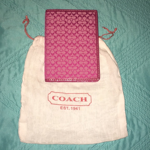Coach Accessories - NWT Coach Signature Passport Holder Pink